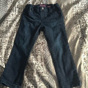 Dark blue same colored stitch skinny toddler jeans